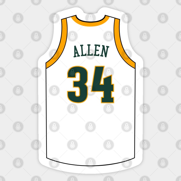 Ray Allen Seattle Supersonics Jersey Qiangy Sticker by qiangdade